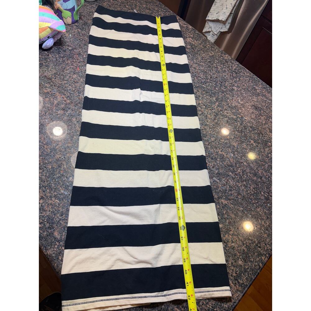 Free People Rugby Stripe Maxi Skirt Cream Black Cotton Blend Size S - Picture 8 of 15